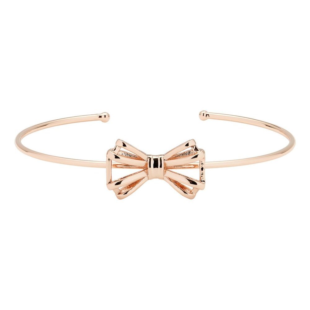 Ted Baker Sennya Sweetie GOLD Geometric Bow Ultrafine Cuff Bangle - Picture 3 of 4